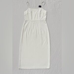 Women's NWT  Nasty Gal Size 2 Thigh Split Midi Dress White Bodycon Elegant Party
